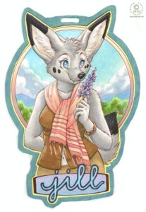 Rating: Safe Score: 0 Tags: 2010 anthro canid canine character_badge_(artwork) dipstick_tail e621 female fennec_fox flower fox kacey landscape lavender_(flower) mammal markings plant smile solo spades_(jill0r) tail tail_markings traditional_media_(artwork) true_fox User: bunchy7s