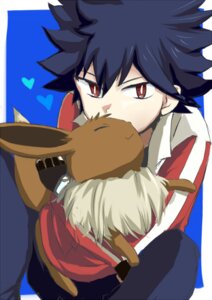 Rating: Safe Score: 0 Tags: 710 blue_hair canid canine clothing duo e621 eevee feral fluffy generation_1_pokemon hair heart_pair heart_symbol hug hugh_(pokemon) human jacket male mammal nintendo pokemon pokemon_(species) quadruped red_eyes tail topwear User: bunchy7s
