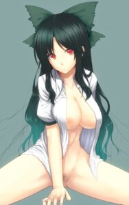 Rating: Explicit Score: 0 Tags: 1girls :o big_breasts black_hair blouse bottomless bow breasts censored cleavage convenient_censoring female female_only hairbow head_tilt hiroya_juuren large_bow large_breasts long_hair naked_shirt nipples no_panties open_clothes open_shirt pubic_hair red_eyes rule34 shirt simple_background sitting solo spread_legs stare straight_hair touhou utsuho_reiuji wings User: bunchy7s