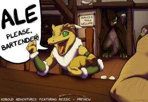 Rating: Safe Score: 0 Tags: 2013 anthro bar chair claws cloak clothing comic conditional_dnp dialogue e621 english_text female fur furniture green_eyes group horn human kobold kobold_adventures kobold_adventures:_rezzic liquid lizardman male mammal open_mouth reptile rezzic sack scalie sefeiren sign sitting tavern text tongue User: bunchy7s