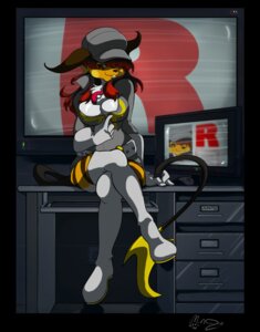 Rating: Questionable Score: 0 Tags: 2010 5_fingers ampz anthro anthrofied belt big_breasts biped breasts brown_hair brown_stripes clothed clothing curvy_figure digital_media_(artwork) e621 fan_character female fingers full-length_portrait fur generation_1_pokemon gloves hair handwear legwear long_hair long_tail looking_at_viewer mammal mingchee nintendo orange_body orange_fur pokeball pokemon pokemon_(species) pokemorph portrait raichu rodent signature sitting solo standard_pokeball striped_legs stripes tail team_rocket thigh_highs white_breasts User: bunchy7s