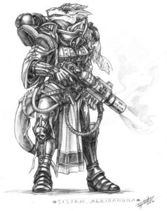 Rating: Safe Score: 0 Tags: 2011 5_fingers absurd_res adepta_sororitas aleisandra armor biped boob_armor character_name commissar-k dated dragon e621 female fingers fire flamethrower greyscale hi_res holding_object holding_weapon monochrome mythological_creature mythological_scalie mythology ranged_weapon scalie signature simple_background sister_of_battle solo tail text traditional_media_(artwork) warhammer_(franchise) warhammer_40000 weapon User: bunchy7s