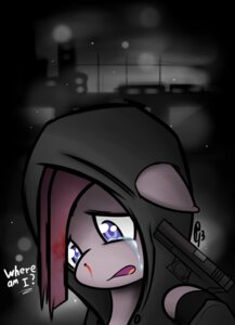 Rating: Questionable Score: 0 Tags: 2013 blood blue_eyes bodily_fluids crossover cry_of_fear crying e621 earth_pony english_text equid equine female friendship_is_magic gun hair handgun hasbro hi_res horse mammal my_little_pony night outside pink_hair pinkamena_(mlp) pinkie_pie_(mlp) pistol pony ppdraw ranged_weapon simon_(cry_of_fear) solo tears text weapon User: bunchy7s