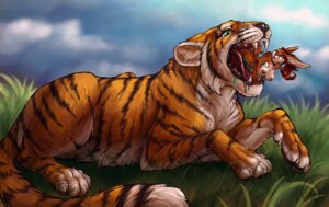 Rating: Explicit Score: 0 Tags: 2011 bitsa body_in_mouth breasts brown_hair collar duo e621 feet_first felid female feral ghaliya hair lagomorph leporid mammal nipples pantherine rabbit size_difference tail tiger vera_(artist) vore User: bunchy7s