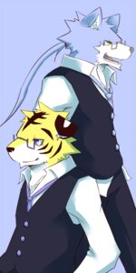 Rating: Safe Score: 0 Tags: 1:2 accessory anthro blue_background blue_body blue_fur blue_hair bottomwear brown_body brown_fur canid canine canis clothed clothing collared_shirt dress_shirt duo e621 ear_piercing eyewear felid fully_clothed fur glasses green_eyes hair long_hair male mammal necktie open_mouth open_smile pantherine pants piercing pince-nez ponytail shirt side_view silverio simple_background smile stripes tiger topwear vest white_body white_fur wolf yellow_body yellow_fur User: bunchy7s Rating: Safe Score: 0 Tags: 1:2 accessory anthro blue_background blue_body blue_fur blue_hair bottomwear brown_body brown_fur canid canine canis clothed clothing collared_shirt dress_shirt duo e621 ear_piercing eyewear felid fully_clothed fur glasses green_eyes hair long_hair male mammal necktie open_mouth open_smile pantherine pants piercing pince-nez ponytail shirt side_view silverio simple_background smile stripes tiger topwear vest white_body white_fur wolf yellow_body yellow_fur User: bunchy7s