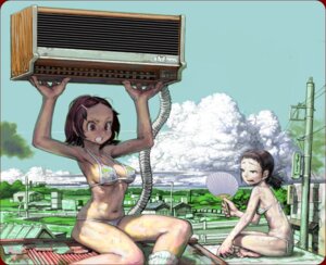 Rating: Questionable Score: 0 Tags: air_conditioner amazing_background bikini bodily_fluids city cityscape clothed clothing detailed detailed_background duo e621 female grandfathered_content hand_fan heat_(temperature) human human_only kawaguchi_youhei mammal not_furry on_roof outside overheated rooftop skimpy sweat swimwear toony two-piece_swimsuit uchiwa_fan User: bunchy7s