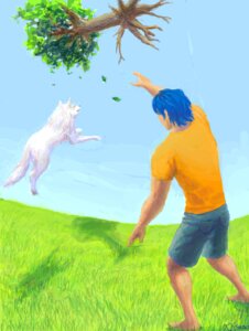 Rating: Safe Score: 0 Tags: ambiguous_gender battle_wolf blue_hair canid canine canis cloth digital_media_(artwork) digital_painting_(artwork) duo e621 feral fetch fur hair human humor male mammal painting_(artwork) plant playing_fetch quadruped tail terry_cloth toriko toriko_(series) tree unknown_artist white_body white_fur wolf wood User: bunchy7s