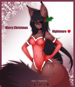 Rating: Safe Score: 0 Tags: abstract_background anthro armwear big_ears big_tail black_hair border breasts christmas clothed clothing domestic_cat dream e621 ear_tuft elbow_gloves english_text felid feline felis female fur_trim_(clothing) gloves gradient_background hair handwear heart_symbol hi_res holiday_message holidays holly_(plant) humanoid_face lingerie long_hair long_tail looking_at_viewer mammal na-namie nightmare plant pointy_ears prick_ears red_border red_eyes red_theme ruby_(nightmare) simple_background solo tail teddy_(clothing) text tuft warm_colors User: bunchy7s