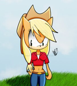 Rating: Safe Score: 0 Tags: 2011 alexthf anthro anthrofied applejack_(mlp) blonde_hair clothing cowboy_hat detailed_background distracting_watermark e621 earth_pony equid equine female friendship_is_magic green_eyes hair hasbro hat headgear headwear horse long_hair mammal my_little_pony outside pony sega solo sonic_the_hedgehog_(series) source_request toony watermark User: bunchy7s