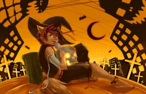 Rating: Safe Score: 0 Tags: anthro bandage bone candy clothing costume dessert domestic_cat e621 felid feline felis food fruit halloween heterochromia holidays jack-o'-lantern lollipop male mammal plant pumpkin skull sky_gomi solo tail User: bunchy7s