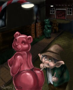 Rating: Questionable Score: 0 Tags: anthro bear big_butt biped breasts butt candy clothed clothing dessert detailed_background digital_media_(artwork) digital_painting_(artwork) drinking_straw drugs duo_focus e621 female food food_creature gnome graham_cracker group gummy_(food) gummy_bear_(food) gummy_creature humanoid katherine_l._stoltze keebler_elf larger_female living_candy male male/female mammal mascot night outside painting_(artwork) pez_candy pixie_stick shaded signature size_difference slightly_chubby snort street street_lamp sugar wide_hips User: bunchy7s