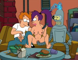 Rating: Explicit Score: 0 Tags: 2boys bender_bending_rodriguez breasts female futurama male mole mole_(artist) philip_j_fry photoshop purple_hair robot rule34 turanga_leela User: bunchy7s