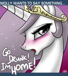 Rating: Safe Score: 0 Tags: 2013 alternate_color blush crown drunk e621 english_text equid equine fan_character female feral friendship_is_magic hair hasbro headgear horn john_joseco long_hair mammal my_little_pony mythological_creature mythological_equine mythology pink_hair princess princess_celestia_(mlp) princess_molestia royalty solo substance_intoxication text tiara unicorn User: bunchy7s
