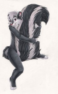 Rating: Safe Score: 0 Tags: 2007 anthro biped black_body black_claws black_fur brown_eyes claws e621 ear_piercing eyelashes feet female fluffy fluffy_tail fur hair half-closed_eyes holding_tail humanoid_hands looking_at_viewer mammal mephitid narrowed_eyes nude paws piercing pose red_nose signature silentravyn simple_background sitting skunk slim smile solo striped_skunk tail tail_hug traditional_media_(artwork) white_background white_body white_fur white_hair User: bunchy7s