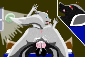 Rating: Explicit Score: 0 Tags: 3:2 anthro balls big_balls big_penis bodily_fluids canid canine canis cum cum_in_vagina cum_inside duo e621 erection female genital_fluids genitals happy looking_at_viewer male male/female mammal night penis presenting sex sorrowthewolf vulva wolf User: bunchy7s