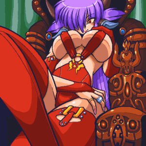 Rating: Questionable Score: 0 Tags: 1:1 anthro breasts clothed clothing demon e621 female hair leather low_res purple_hair ramu red_eyes solo toysaurer User: bunchy7s