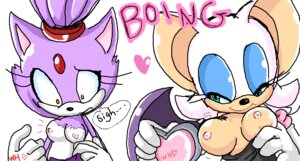 Rating: Questionable Score: 0 Tags: anthro anthro_female anthro_only bat big_breasts blaze_the_cat boing breast_envy breast_size_difference breasts clothing comparing comparing_breasts domestic_cat duo e621 english_text felid feline felis female furry furry_female furry_only greymelon hair heart_symbol mammal membrane_(anatomy) membranous_wings mobian_(species) nipples purple_hair rouge_the_bat rule34 sega simple_background small_breast_angst sonic_(series) sonic_the_hedgehog_(series) teal_eyes text undressing unknown_artist white_background wings winonaheart yellow_eyes User: bunchy7s