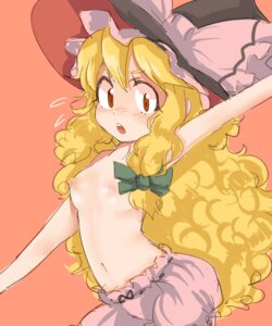 Rating: Explicit Score: 0 Tags: blonde_hair bloomers bloomers_(victorian) bow breasts cats_brain curly_hair female hairbow hat human long_hair marisa_kirisame navel nipples red_eyes rule34 simple_background solo topless touhou witch_hat User: bunchy7s
