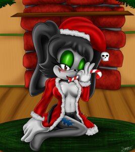 Rating: Questionable Score: 0 Tags: 2013 anthro bigdon1992 blush bone breasts christmas christmas_clothing christmas_headwear clothing e621 fan_character female fur hair hat headgear headwear hi_res holidays lagomorph leporid mammal panties rabbit santa_hat skull smile solo tongue underwear User: bunchy7s