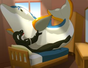 Rating: Questionable Score: 0 Tags: animal_pool_toy anthro aquatic armlet bed blowup_doll cetacean cuddling digital_media_(artwork) dolphin drgnalexia e621 feral furniture inanimate_object inflatable inside male mammal masturbation oceanic_dolphin on_bed orca pool_toy sex_doll solo toothed_whale User: bunchy7s