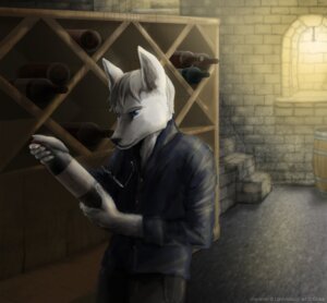Rating: Safe Score: 0 Tags: 2014 alcohol anthro beverage biped bottle canid canine canis cellar ciirka classy clothing collared_shirt container dress_shirt e621 eyewear fur glasses hair holding_bottle holding_container holding_object jackal long_ears lordvictor male mammal perspective shirt solo standing topwear victor_komparu wine User: bunchy7s