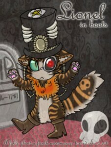 Rating: Safe Score: 0 Tags: ambiguous_gender anthro bone book_cover boots clothing cover digital_media_(artwork) domestic_cat e621 english_text european_mythology fairy_tales felid feline felis footwear french full-length_portrait fur hat headgear headwear knee_boots knee_highs legwear lionel_(vonderdevil) looking_at_viewer magic_user mammal mythology necromancer occult_symbol paws pentacle pentagram portrait puss_in_boots_(fairy_tale) puss_in_boots_(folklore) semi-anthro shoes skull solo striped_body striped_fur stripes symbol tail text the_master_cat vonderdevil User: bunchy7s