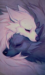 Rating: Safe Score: 0 Tags: 2014 ambiguous_gender blue_body blue_fur canid canine canis close-up cuddling daww digital_media_(artwork) duo e621 ears_back eyes_closed falvie feral fur mammal pivoted_ears romantic romantic_couple white_body white_fur wolf User: bunchy7s