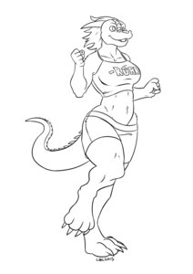 Rating: Safe Score: 0 Tags: 4_toes absurd_res anthro barefoot black_and_white bottomwear breasts claws clothing digitigrade dragon e621 feet female hi_res jogging longblueclaw monochrome mythological_creature mythological_scalie mythology non-mammal_breasts roaring sam_fischer scalie shorts solo tail toes User: bunchy7s