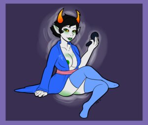 Rating: Explicit Score: 0 Tags: 1girls areolae black_hair breasts female green_eyes green_lipstick green_nipples grey_background grey_skin homestuck horns kanaya_maryam kanvet looking_at_viewer makeup_mirror ms_paint_adventures nipples pointy_ears robe rule34 short_hair solo source_request stockings troll User: bunchy7s