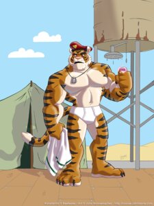 Rating: Safe Score: 0 Tags: 2011 3:4 anthro black_body black_fur black_stripes blue_sky briefs captain_konstantin claws clothed clothing cloud cooner dog_tags e621 english_text felid fur holding_object holding_soap male mammal markings military muscular muscular_anthro muscular_male orange_body orange_fur outside pantherine pink_nose red_eyes shower shower_head signature sky soap solo striped_markings stripes tail tan_body tan_fur tent text tiger tighty_whities topless towel underwear url white_briefs white_clothing white_towel white_underwear wooden_planks User: bunchy7s