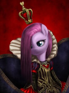 Rating: Safe Score: 0 Tags: 3:4 alice_in_wonderland american_mcgee's_alice ball_gown blue_eyes clothing crown e621 earth_pony elizabethan equid equine female friendship_is_magic hair hasbro headgear hi_res historical horse juliet_sleeves mammal my_little_pony pink_hair pinkamena_(mlp) pinkie_pie_(mlp) pony queen_of_hearts_(alice_in_wonderland) saturnspace simple_background solo User: bunchy7s