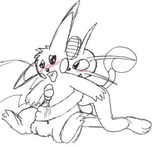 Rating: Explicit Score: 0 Tags: anthro anthro_on_anthro azuraracon balls blush duo e621 erection generation_1_pokemon genitals male male/male mammal meowth monochrome nintendo penis pikachu pokemon pokemon_(species) rodent sketch tail User: bunchy7s