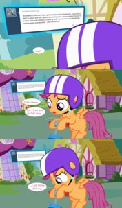 Rating: Safe Score: 0 Tags: angry armor breaking_the_fourth_wall comic e621 english_text equid equine feathered_wings feathers female feral friendship_is_magic hasbro headgear helmet hi_res jananimations mammal my_little_pony mythological_creature mythological_equine mythology orange_body orange_feathers pegasus sad scootaloo_(mlp) scooter solo text tumblr wings young young_female young_feral User: bunchy7s