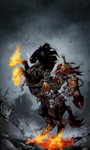 Rating: Safe Score: 0 Tags: armor darksiders e621 equid equine feral fire glowing glowing_eyes hair hood horse human joe_madureira male mammal melee_weapon ragged_clothing riding ruin_(character) ruins seane shadow_face solo straddling sword war_(character) weapon white_hair User: bunchy7s