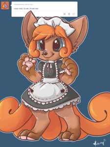 Rating: Safe Score: 0 Tags: 3:4 anthro anthrofied canid canine clothing digitigrade e621 female generation_1_pokemon hi_res maid_uniform mammal multi_tail nintendo pawpads paws pokemon pokemon_(species) pokemorph solo tail uniform vulpix whimsydreams User: bunchy7s Rating: Safe Score: 0 Tags: 3:4 anthro anthrofied canid canine clothing digitigrade e621 female generation_1_pokemon hi_res maid_uniform mammal multi_tail nintendo pawpads paws pokemon pokemon_(species) pokemorph solo tail uniform vulpix whimsydreams User: bunchy7s