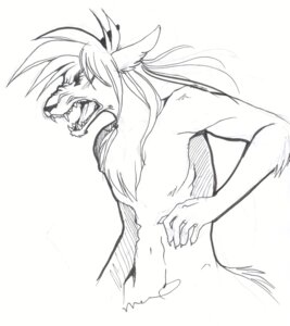 Rating: Safe Score: 0 Tags: angry anthro biped black_and_white canid canine canis e621 glare hi_res luniara male mammal monochrome nude red_wolf roaring sketch solo standing wolf wolf_nanaki User: bunchy7s