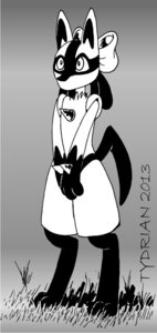 Rating: Safe Score: 0 Tags: 2013 accessory anthro biped bow_(feature) bow_accessory bow_ribbon canid canine e621 female fur generation_4_pokemon grass hair_accessory hair_bow hair_ribbon lucario mammal monochrome nintendo plant pokemon pokemon_(species) ribbons solo standing tail tydrian User: bunchy7s