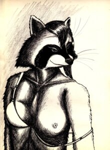 Rating: Explicit Score: 0 Tags: anthro armendariz black_and_white breasts female hair monochrome nipples plain plain_background raccoon rule34 smile solo underwear User: bunchy7s