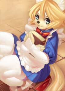 Rating: Safe Score: 0 Tags: anthro apron aruurara biped book canid canine clothed clothing e621 female footwear fox hi_res holding_book holding_object kemono legwear looking_at_viewer maid_uniform mammal mary_janes shoes sitting solo stockings tail uniform User: bunchy7s