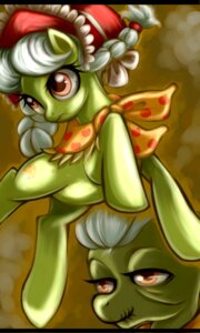 Rating: Safe Score: 0 Tags: 2012 3:5 age_progression bonnet braided_hair bunina clothing colored digital_drawing_(artwork) digital_media_(artwork) dual_persona e621 earth_pony elderly elderly_female elderly_feral english_description equid equine female female_feral feral friendship_is_magic granny_smith_(mlp) grey_hair hair hasbro headgear headwear hooves horse light lighting mammal mane my_little_pony orange_eyes pigtails pony quadruped solo twin_braids unguligrade white_mane User: bunchy7s