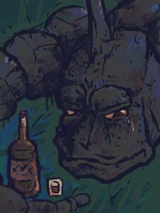 Rating: Safe Score: 0 Tags: 3:4 alcohol ambiguous_gender beverage bodily_fluids bottle container crying e621 elemental_creature generation_1_pokemon low_res mineral_fauna nintendo onix pokemon pokemon_(species) rock rock_creature rocket_grunt_(artist) sad solo tears whiskey User: bunchy7s