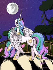 Rating: Safe Score: 0 Tags: 2014 3:4 altohearts cutie_mark e621 equid equine feathered_wings feathers female feral friendship_is_magic fur hair hasbro hi_res horn long_hair looking_up mammal moon multicolored_hair my_little_pony mythological_creature mythological_equine mythology night outside plant princess_celestia_(mlp) purple_eyes sky solo star starry_sky tree white_body white_feathers white_fur winged_unicorn wings User: bunchy7s