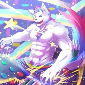 Rating: Safe Score: 0 Tags: 1:1 2013 abs anthro athletic belt biceps big_muscles black_nose blue_eyes blue_hair bottomwear canid canine chest_tuft clothed clothing e621 ear_piercing fangs fur grin hair looking_at_viewer male mammal muscular muscular_anthro muscular_male open_mouth pants pecs piercing pose purple_hair rabbity smile solo teeth tongue topless tuft white_body white_fur User: bunchy7s