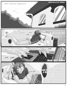 Rating: Safe Score: 0 Tags: anthro comic dear_hustler e621 english_text greyscale hi_res lagomorph leporid male mammal monochrome multiple_scenes rabbit solo text tokifuji User: bunchy7s