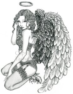 Rating: Questionable Score: 0 Tags: 2005 angel bra clothed clothing e621 feathered_wings feathers female footwear garter_straps greyscale halo high_heels lace legwear lingerie monochrome panties retasha shoes simple_background skimpy solo stockings underwear white_background wings User: bunchy7s