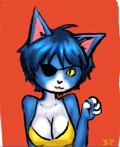 Rating: Questionable Score: 0 Tags: 1girls anthro blue_hair cleavage eyepatch feline female female_only furry looking_at_viewer ruby_quest rule34 rule_63 short_hair simple_background smile solo tom_(rq) User: bunchy7s