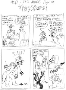Rating: Safe Score: 0 Tags: 2008 alcohol anthro armor bad_metadata beverage black_and_white bottomless canid canine canis clothed clothing comic cross dialogue duo e621 english_text food gas_mask german_text group headgear helmet humor iron_cross jägermeister kinkyturtle lagomorph male mammal mask mcdonald's mephitid missing_sample monochrome multiple_scenes nazi nazi_armband nazifur schutzstaffel simple_background sketch skunk solo ss_insignia swastika tail text translated uniform white_background wolf User: bunchy7s Rating: Safe Score: 0 Tags: 2008 alcohol anthro armor bad_metadata beverage black_and_white bottomless canid canine canis clothed clothing comic cross dialogue duo e621 english_text food gas_mask german_text group headgear helmet humor iron_cross jägermeister kinkyturtle lagomorph male mammal mask mcdonald's mephitid missing_sample monochrome multiple_scenes nazi nazi_armband nazifur schutzstaffel simple_background sketch skunk solo ss_insignia swastika tail text translated uniform white_background wolf User: bunchy7s