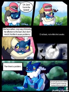 Rating: Explicit Score: 0 Tags: 3:4 ambient_flier amphibian animal_noises blonde_hair blush cherry_the_trainer_(redimplight) chu_(sound_effect) comic croaking detailed_background dialogue digital_media_(artwork) duo e621 english_text erection eyes_closed female forest frogadier generation_6_pokemon genitals hair human male mammal night nintendo outside penis plant pokemon pokemon_(species) redimplight text tree zero_(redimplight) User: bunchy7s