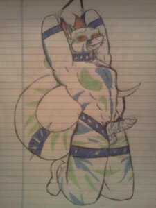 Rating: Explicit Score: 0 Tags: 2012 3:4 anthro balls bdsm bondage bound deathfang e621 english_text erection fin genitals hi_res leather lizard looking_at_viewer male nude penis red_eyes redgreenfluffball reptile rope scalie solo spikes tail text User: bunchy7s