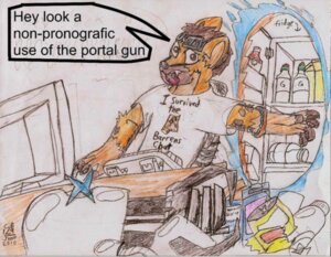 Rating: Safe Score: 0 Tags: 2010 anthro appliance cb129 colored_pencil_(artwork) computer e621 electronics english_text eyewear eyewear_on_head food fridge goggles goggles_on_head humor hyena kitchen_appliance lazy logic machine male mammal milk portal portal_(series) portal_gun solo spotted_hyena text thinking_with_portals tongue tongue_out traditional_media_(artwork) valve valve_corporation User: bunchy7s